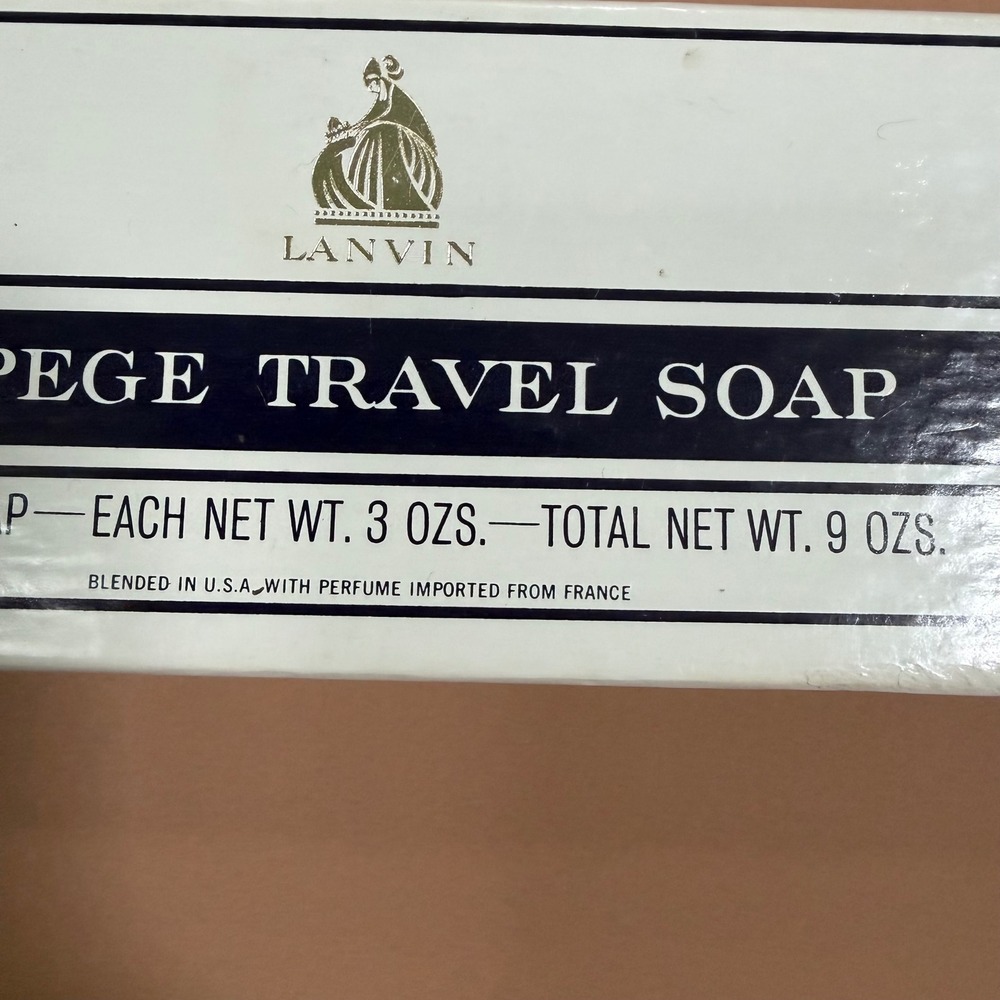 Vintage Lanvin Arpege Travel Soap Set 3 Cakes 3oz Each French Perfume Blended - Picture 5 of 7
